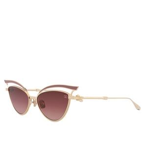 Valentino Gold and Brown Cat-Eye Sunglasses